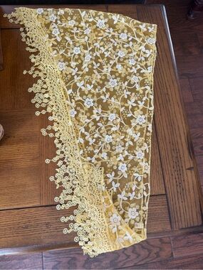 Elegant Yellow floral head wrap, or can be used as a bikini wrap